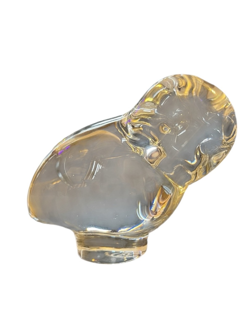 Baccarat Crystal Owl Paperweight Figurine 3" H Corinthian Owl France Stamped